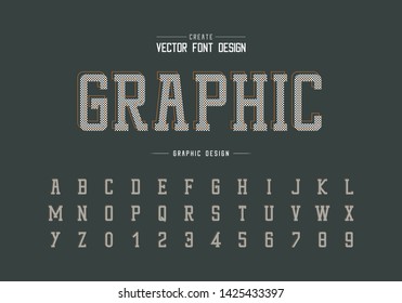 Pixel Font and alphabet vector, Typeface and number design, Graphic text on background