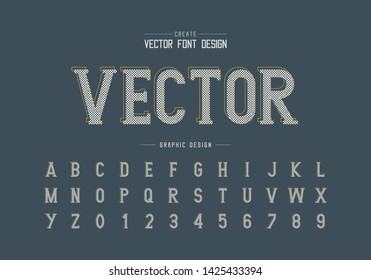 Pixel Font and alphabet vector, Writing style typeface letter and number design, graphic text on background