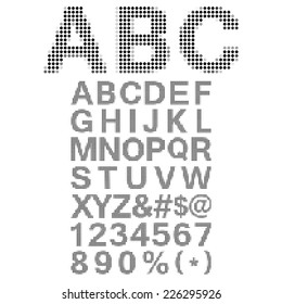 Pixel Font - Alphabets and numerals characters in retro square design.