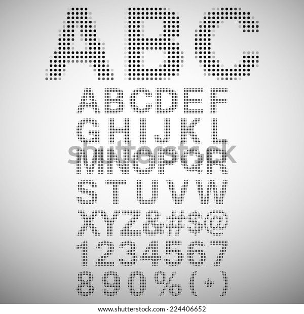 Pixel Font Alphabets Numerals Characters Retro Stock Vector (Royalty ...