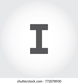 Pixel Font, Digital Font, logo, icon, symbol, sign, mono type letter, I letter