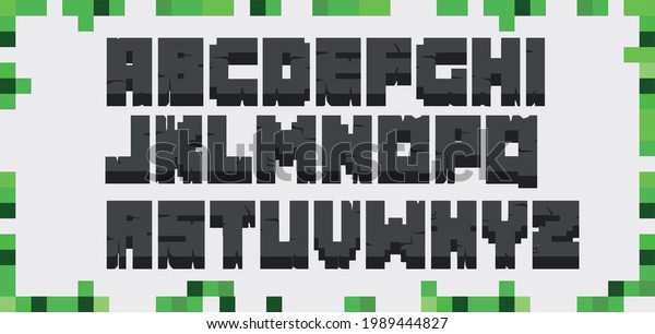 Pixel Font Gray 3d Video Game Stock Vector (Royalty Free) 1989444827