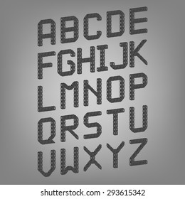 Pixel font isolated vector set. Set of vector pixel alphabet.