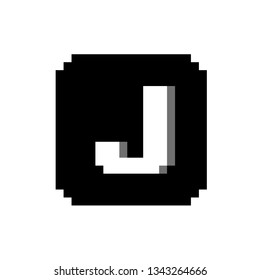Pixel font J black and white