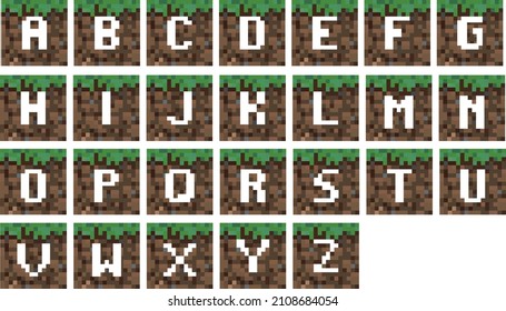 pixel font letters 8 bit style