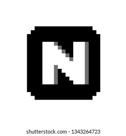 Pixel font N black and white