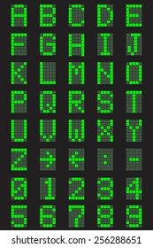 Pixel font and numbers - vector drawing