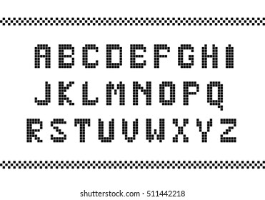 Pixel font. Stock vector