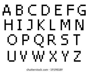pixel font - uppercase characters