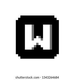 Pixel font W black and white