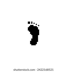 icono de impresión de pie de píxel.  Impresión de pie de imagen de píxeles vectoriales de 8 bits logotipo de juego para la empresa 