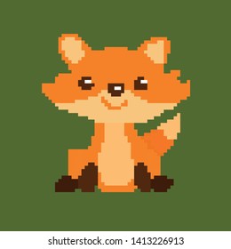 pixel Fox. the figure of the animal. vector