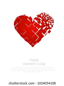 Pixel fragmentation of valentine´s hart