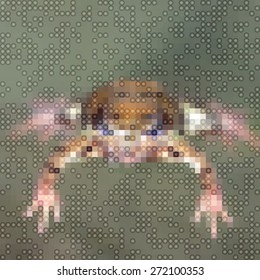 Pixel frog the effect of water droplets