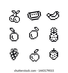 Сolor pixel fruits for games and applications
