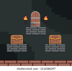 estilo de pantalla de arcade de juegos de píxeles