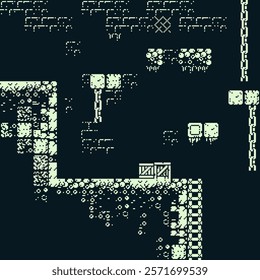Pixel game background, retro style. 8-bit. Game assets. Vector illustration.	