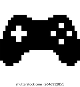 Vetor de ícone de controlador de jogo Pixel, projetado com uma estética retrô de 8 bits. Perfeito para temas de jogos, entretenimento digital, vintage console designs dispositivo