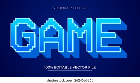 Pixel Game editable text effect template