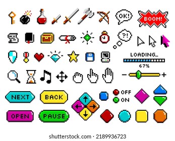 Pixel Game Elements Knight Sword Loading Stock Vector (Royalty Free ...