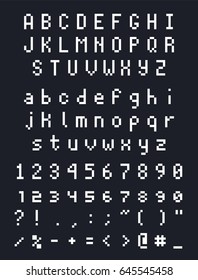 pixel game font retro styled