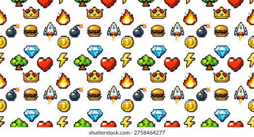 Iconos juego píxeles sin
