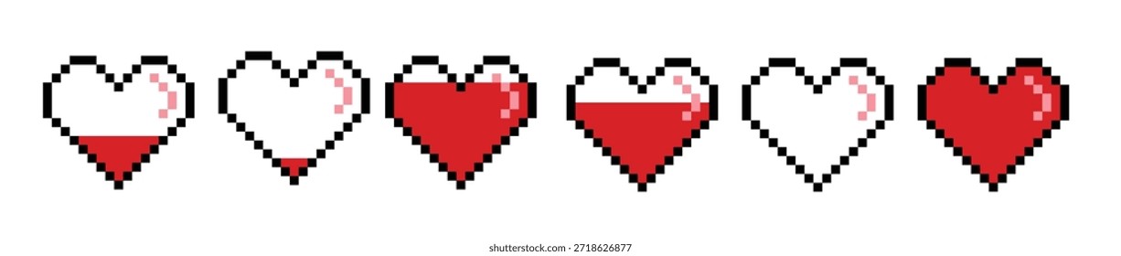 pixel game life bar vector illustration