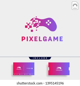 pixel game logo design vector illustration icon element isolated