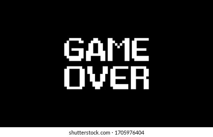  Pixel Game Over, 8-bit Pixel Game Over, Vector Background