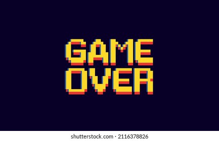 Pixel-Game Over, 8-Bit-Pixel-Game über Vektorgrafik