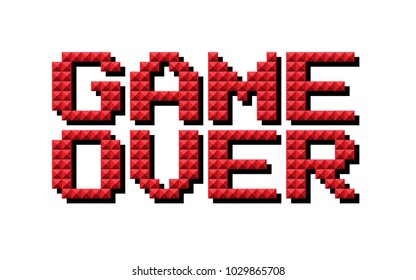 Pixel Game Over Computer Game Screen Stock Vector (Royalty Free ...