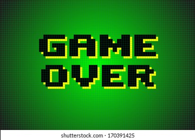 Pixel Game Over Computer Game Screen