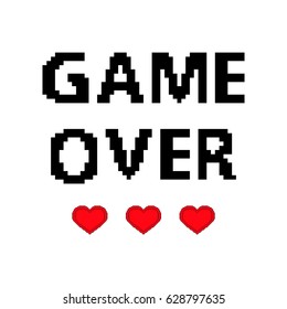 Pixel Game Over Computer Game - vector