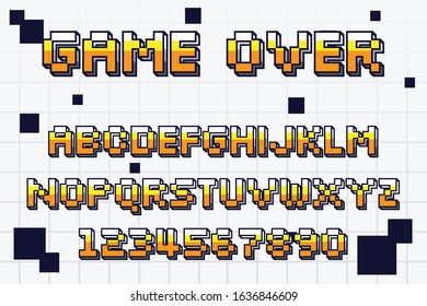 Pixel Game Over text style effect Premium Vector