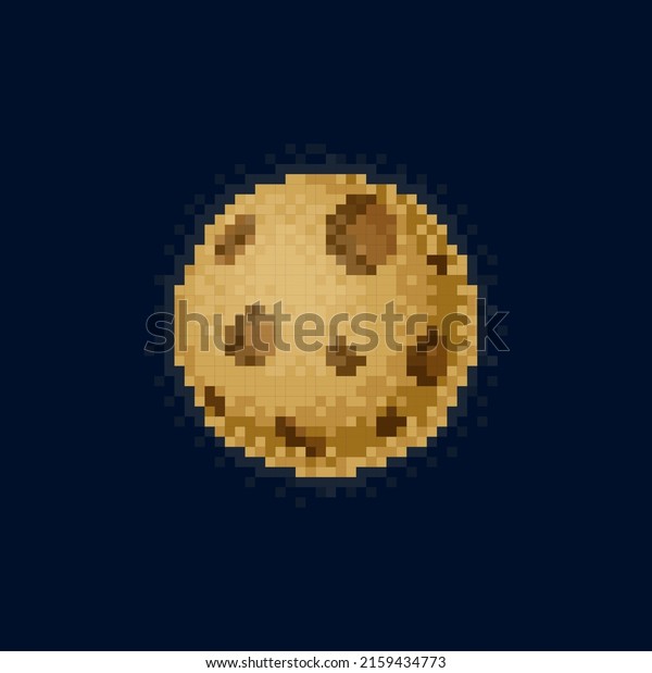 Pixel game planet of solar system with craters,\
moon alien world isolated sphere 8 bit game design element. Vector\
satellite or meteorite retro gaming sphere. Discovery of globe\
universe, galaxy