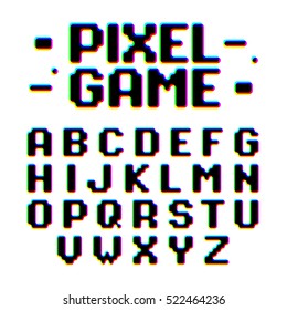 Pixel Game retro style pixel font with distortion