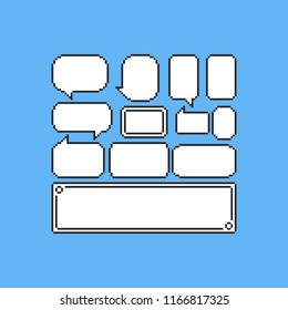 Pixel Game Speech Balloons Set.8bit.