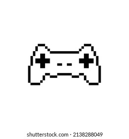 pixel gamepad icon vector. pixel art joystick sign for 8 bit games