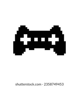 pixel gamepad icon vector. pixel art joystick sign for 8 bit games