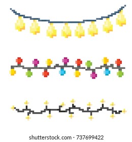 Pixel garlands. Vector illustration