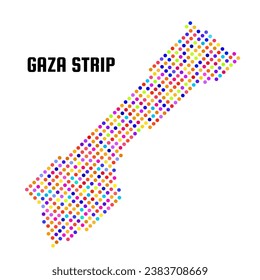Pixel Gaza Strip map isolated on white background. Vector illustration