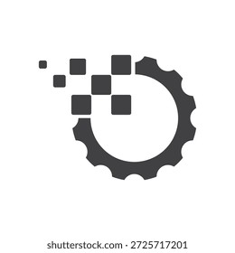 Pixel Gear illustration logo design