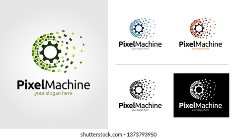 Pixel Gear Logo Template Set