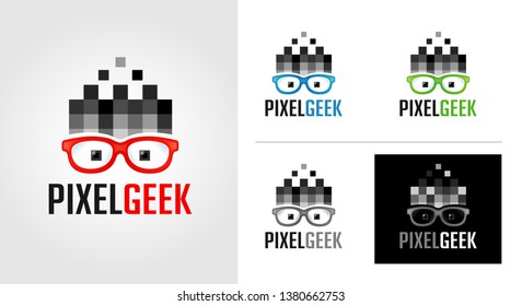 Pixel Geek Logo Template Set