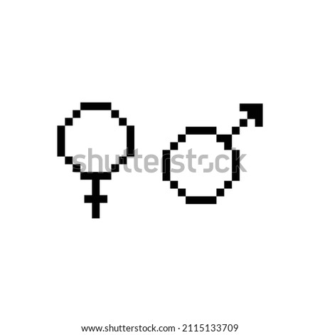 pixel gender icon male and female sign