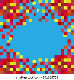 Pixel geometric background. Banner template