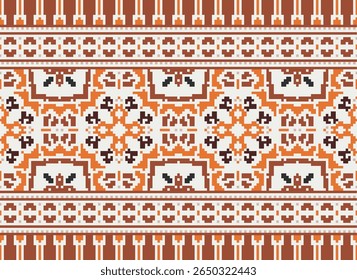 Pixel geométrico design de padrão étnico para roupas, têxteis, envoltório, fundo, papel de parede, tapete, bordados
