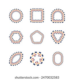 Pixel geometric frame set design vector