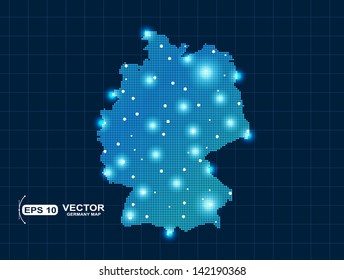 Pixel Germany map with spot lights
