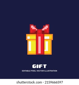 Pixel gift icon design vector